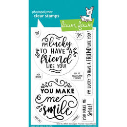 Lawn Fawn - Clear Stamps - Give It a Whirl Messages: Friends LF3421