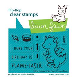 Lawn Fawn - Clear Stamps - Little Dragon Flip-Flop LF3427