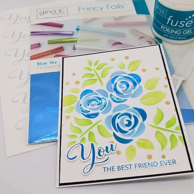 Gina K Designs Fancy Foil 6"X8" 12/Pkg - Blue Sky