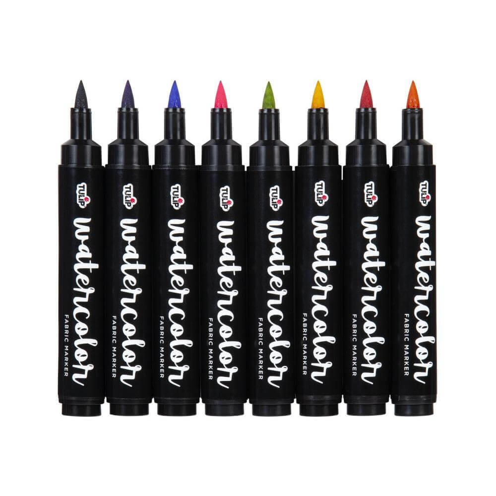 Tulip Fabric Watercolour Markers 8/Pkg - Rainbow