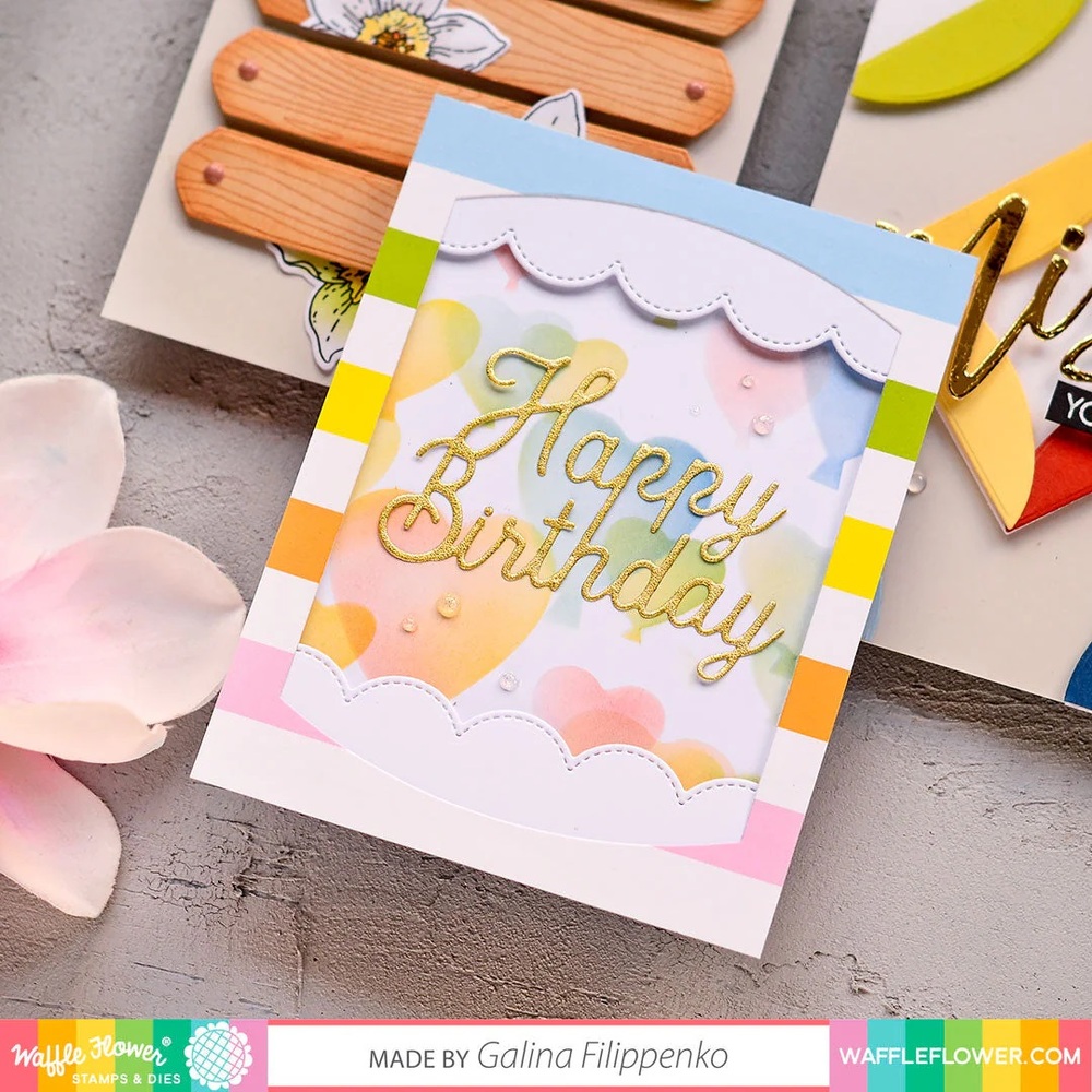 Waffle Flower Dies - Happy Birthday Word 420400