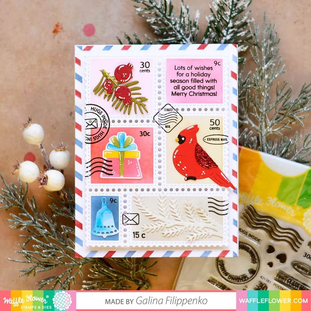 Waffle Flower Clear Stamps - Postage Collage 421381