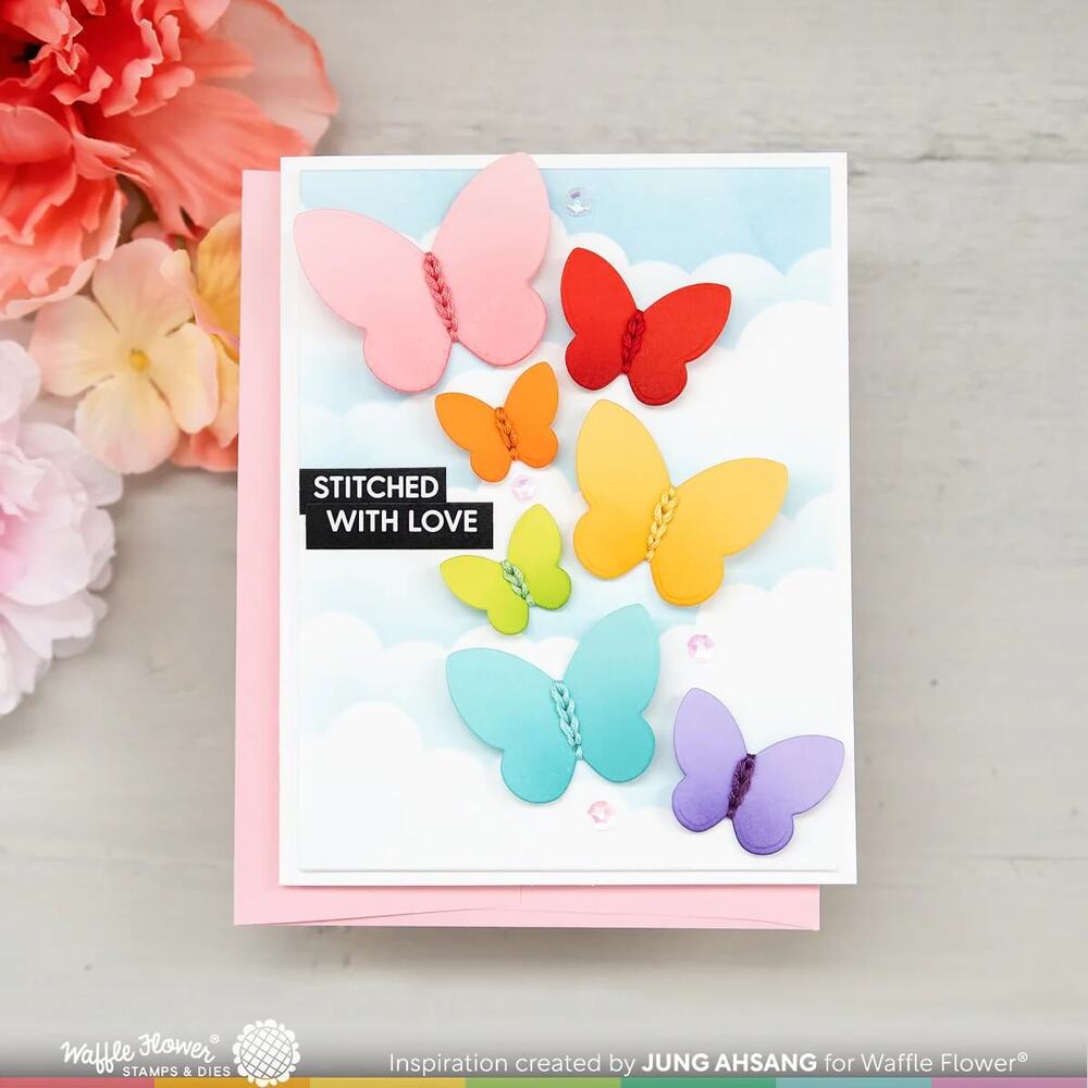 Waffle Flower Dies - Dotted Butterflies 421400