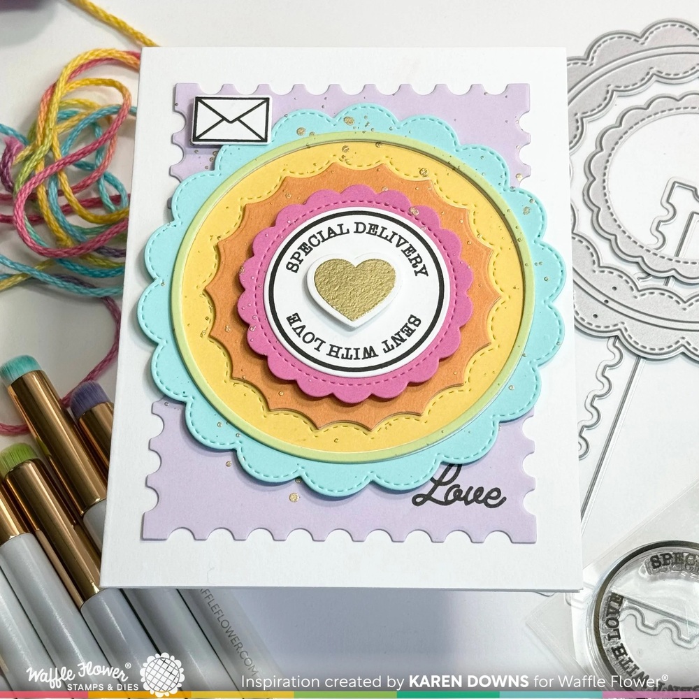 Waffle Flower Dies - Inside/Outside Scalloped Circle 421539
