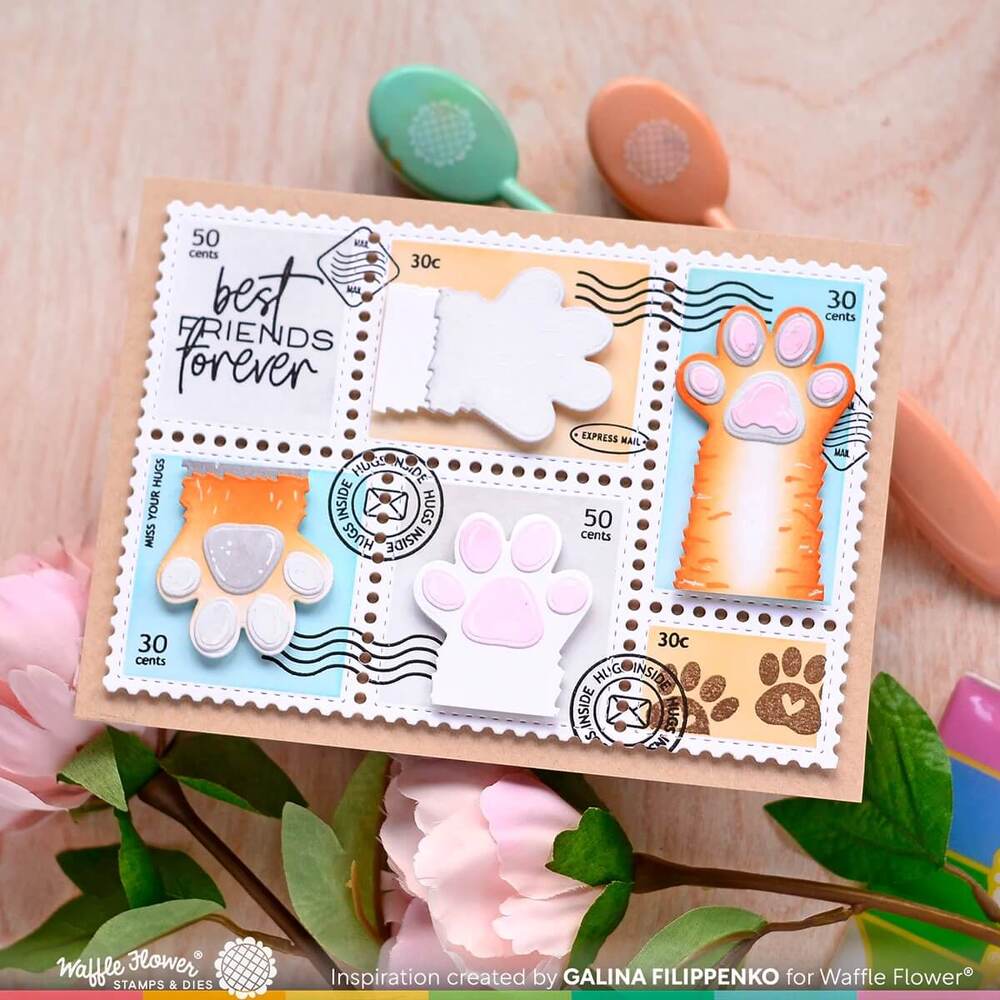 Waffle Flower Die - Postage Collage A7 421584