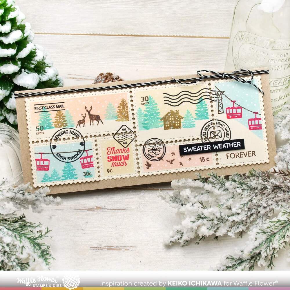 Waffle Flower Die - Postage Collage Slimline 421586