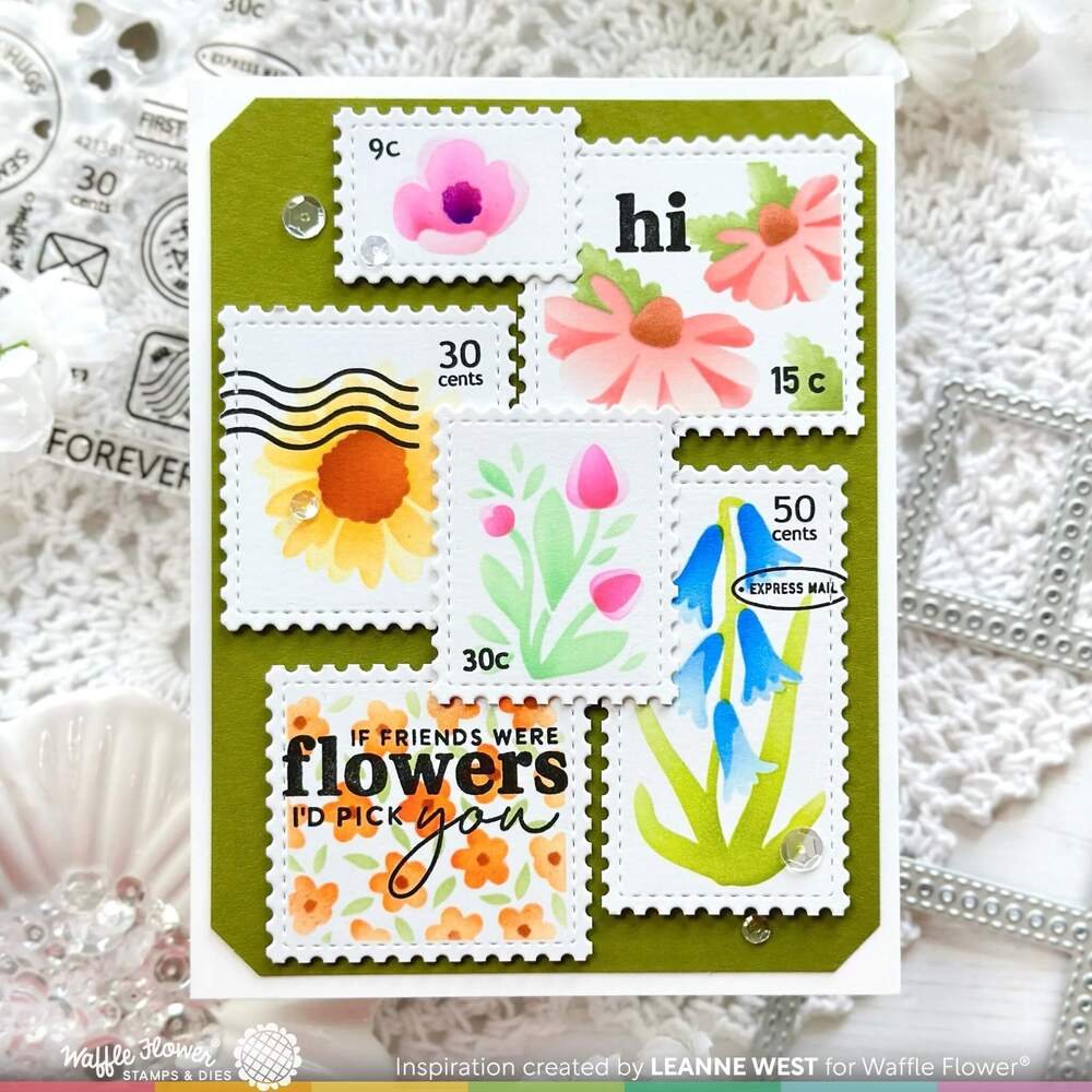Waffle Flower Clear Stamps - Full Bloom Sentiments 421611