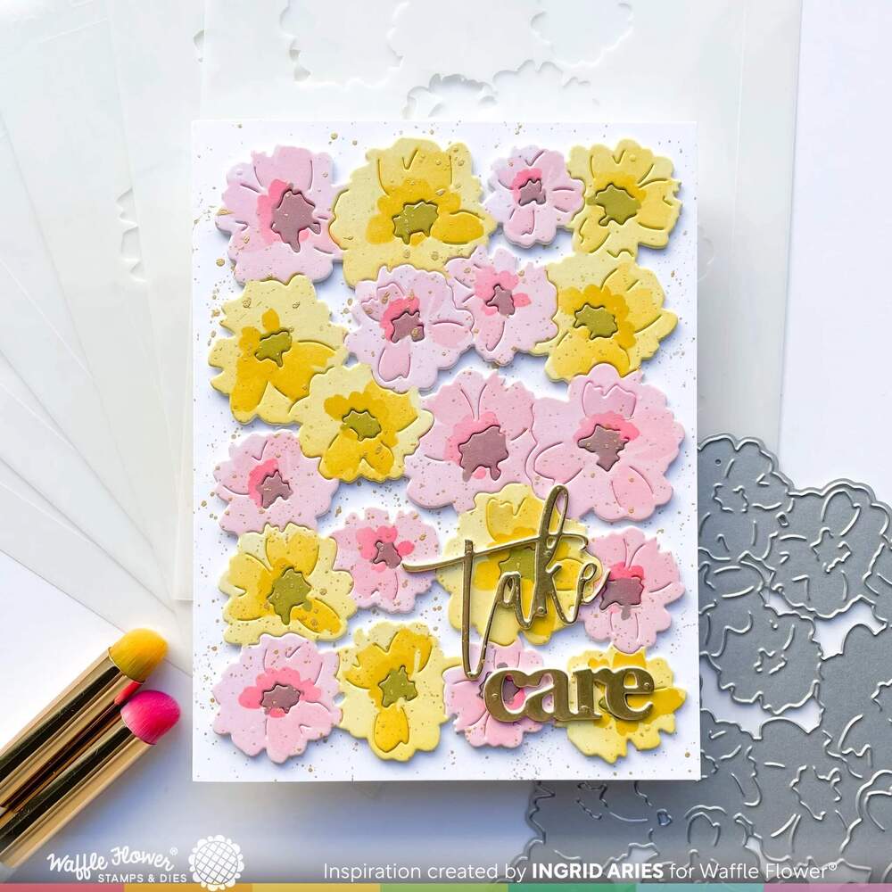 Waffle Flower Dies - Painted Flowers Background 421614