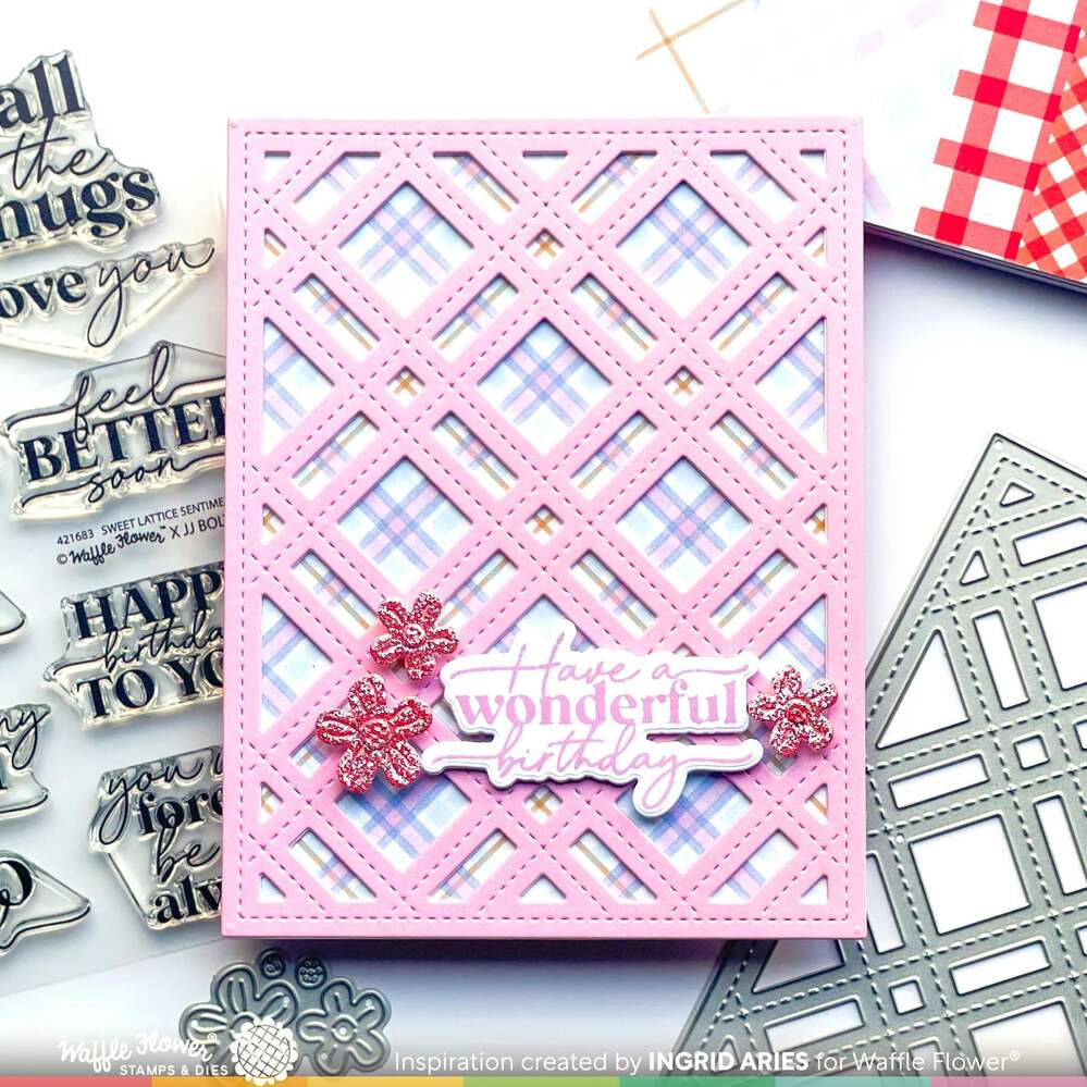 Waffle Flower Dies - Sweet Plaid Panel 421654