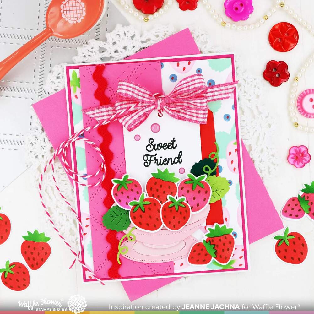 Waffle Flower Clear Stamps - Sweet Lattice Sentiments 421683