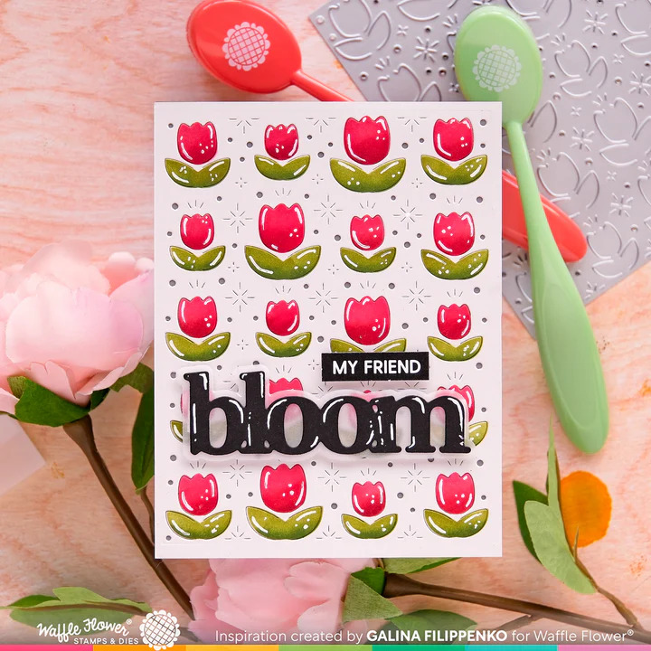 Waffle Flower Stencil Duo - Lovely Tulips 421689