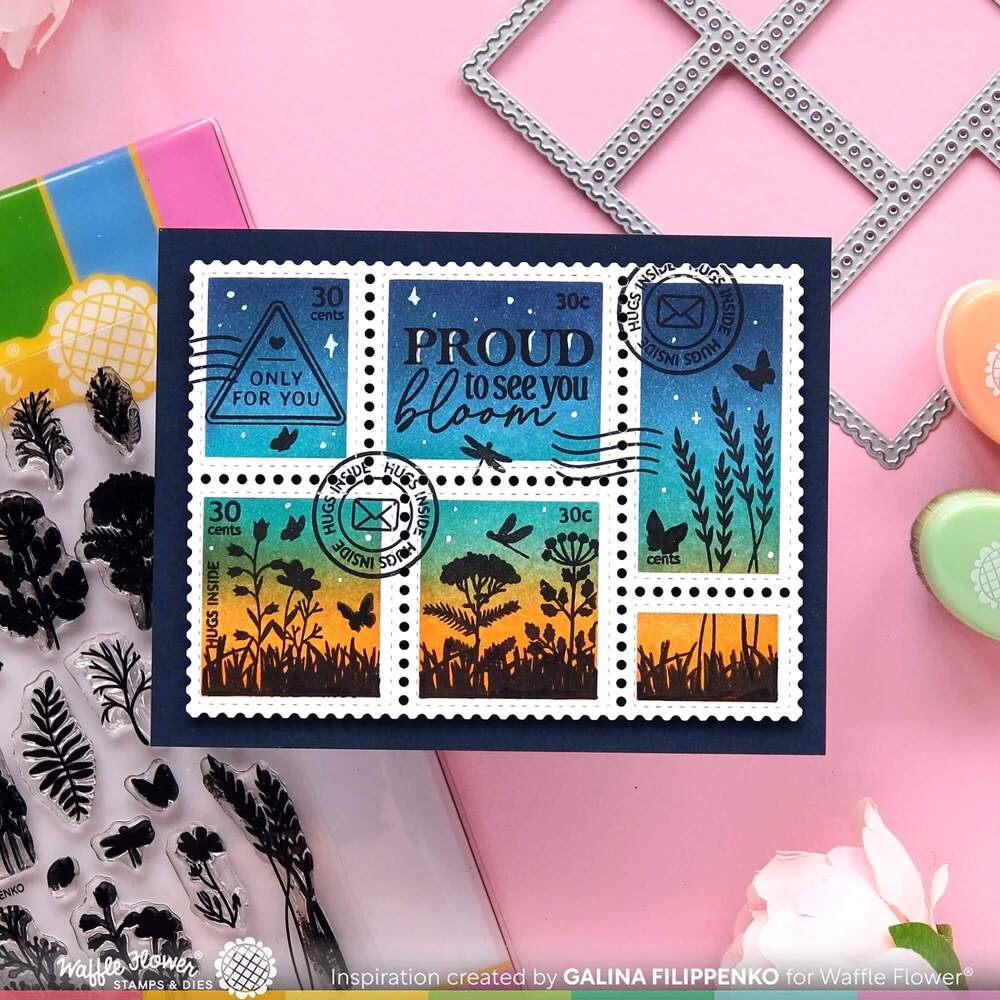 Waffle Flower Clear Stamps - Wild Flower Silhouettes 421691