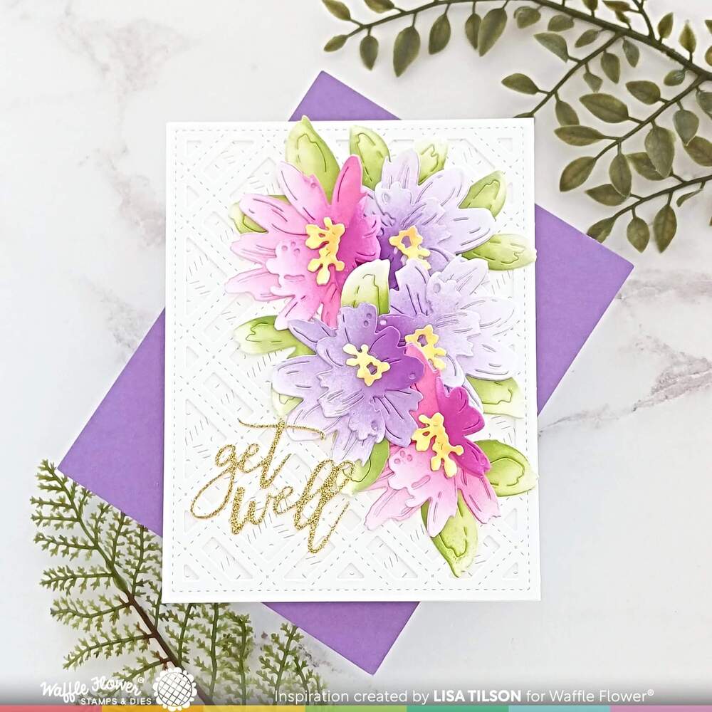 Waffle Flower Dies - Print & Script Get Well 421700
