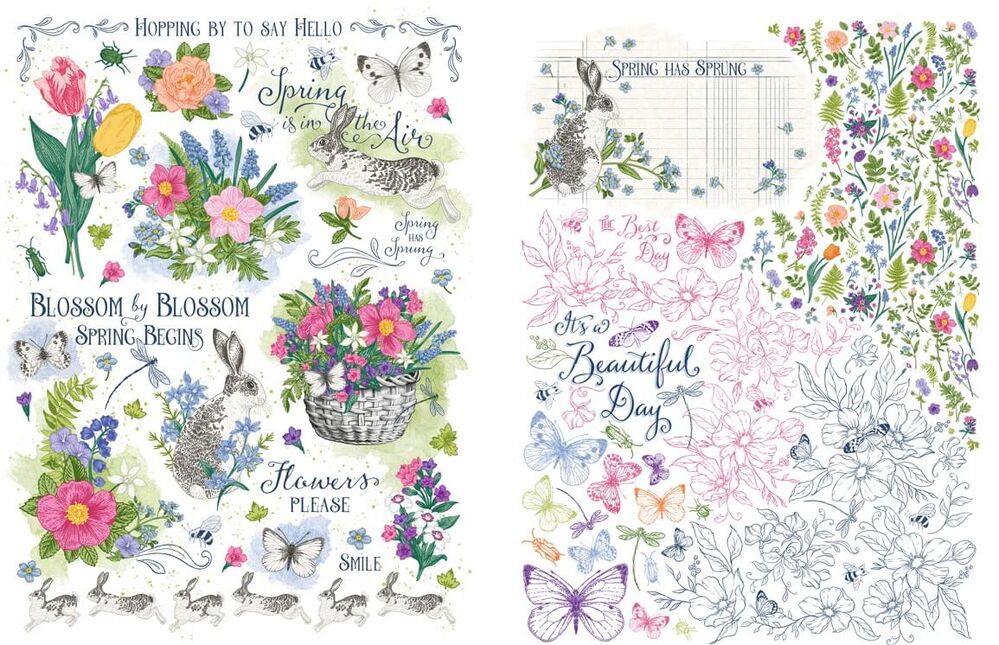Graphic 45 Rub-On Transfers - Spring Is In The Air