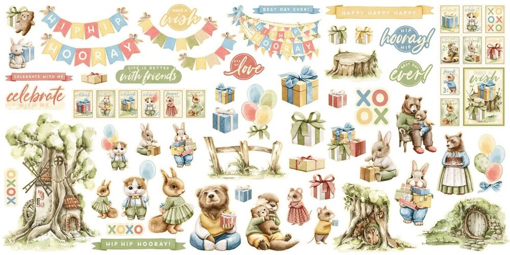 Graphic 45 Ephemera Set - Hip Hip Hooray