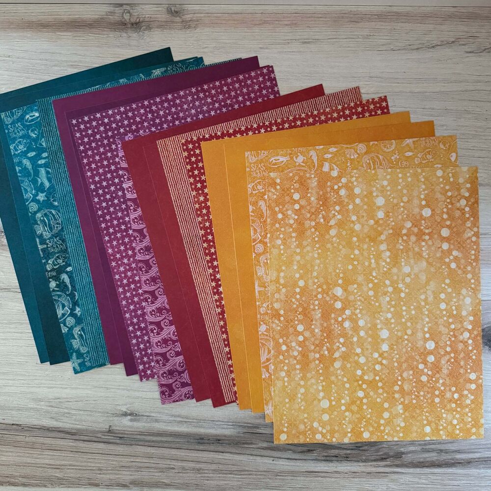 Graphic 45 Patterns & Solids Collection Pack 8.5"X11" - Seas The Day
