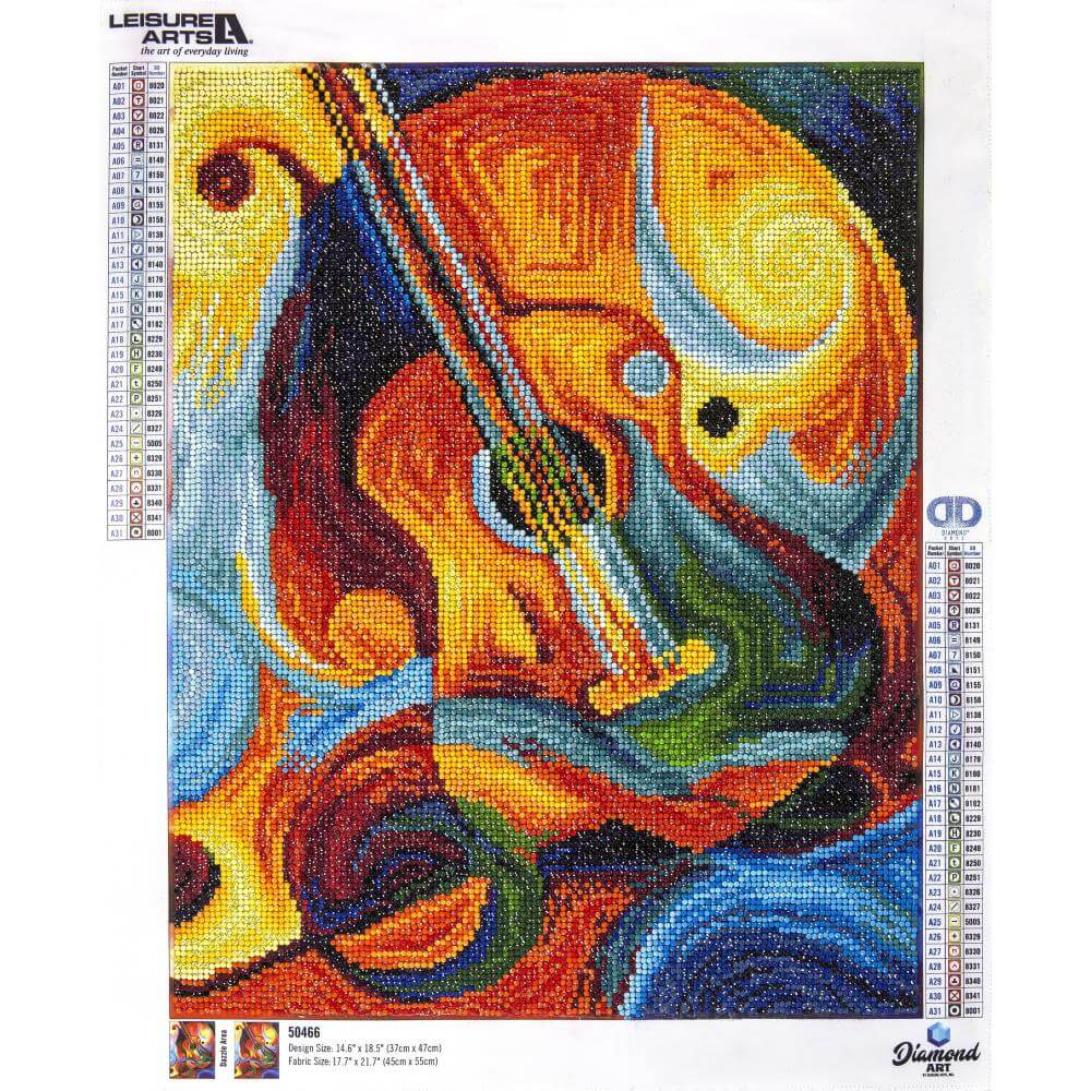 Leisure Arts Diamond Art Advanced Kit 14.57"X18.5" - Guitar