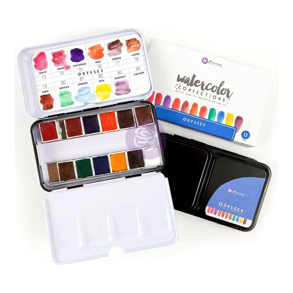 Prima Watercolor Confections Watercolor Pans 12/Pkg - Odyssey