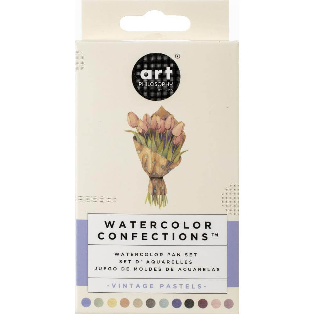 Prima Watercolor Confections Watercolor Pans 12/Pkg - Vintage Pastel