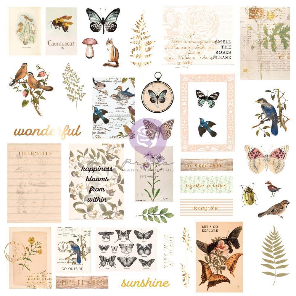 Nature Lover Cardstock EPHEMERA 38/Pkg - Shapes, Tags, Words, Foiled Accents