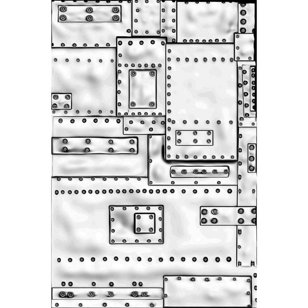 Sizzix 3-D Texture Fades Embossing Folder - Mini Foundry by Tim Holtz 665634