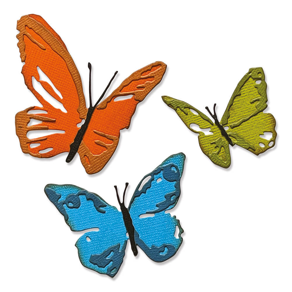 Sizzix Thinlits Die Set 3PK - Brushstroke Butterflies by Tim Holtz 665848
