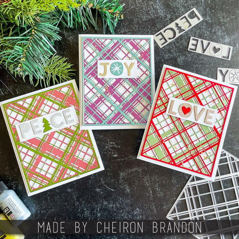 Sizzix Thinlits Die Set 3PK LAYERED PLAID by Tim Holtz 666068