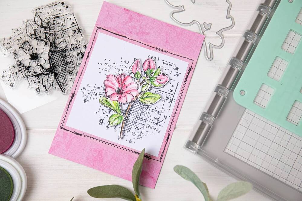 Sizzix Framelits Die Set & Stamp (1PK) - Floral Mix Cluster (By 49 And Market) 666632