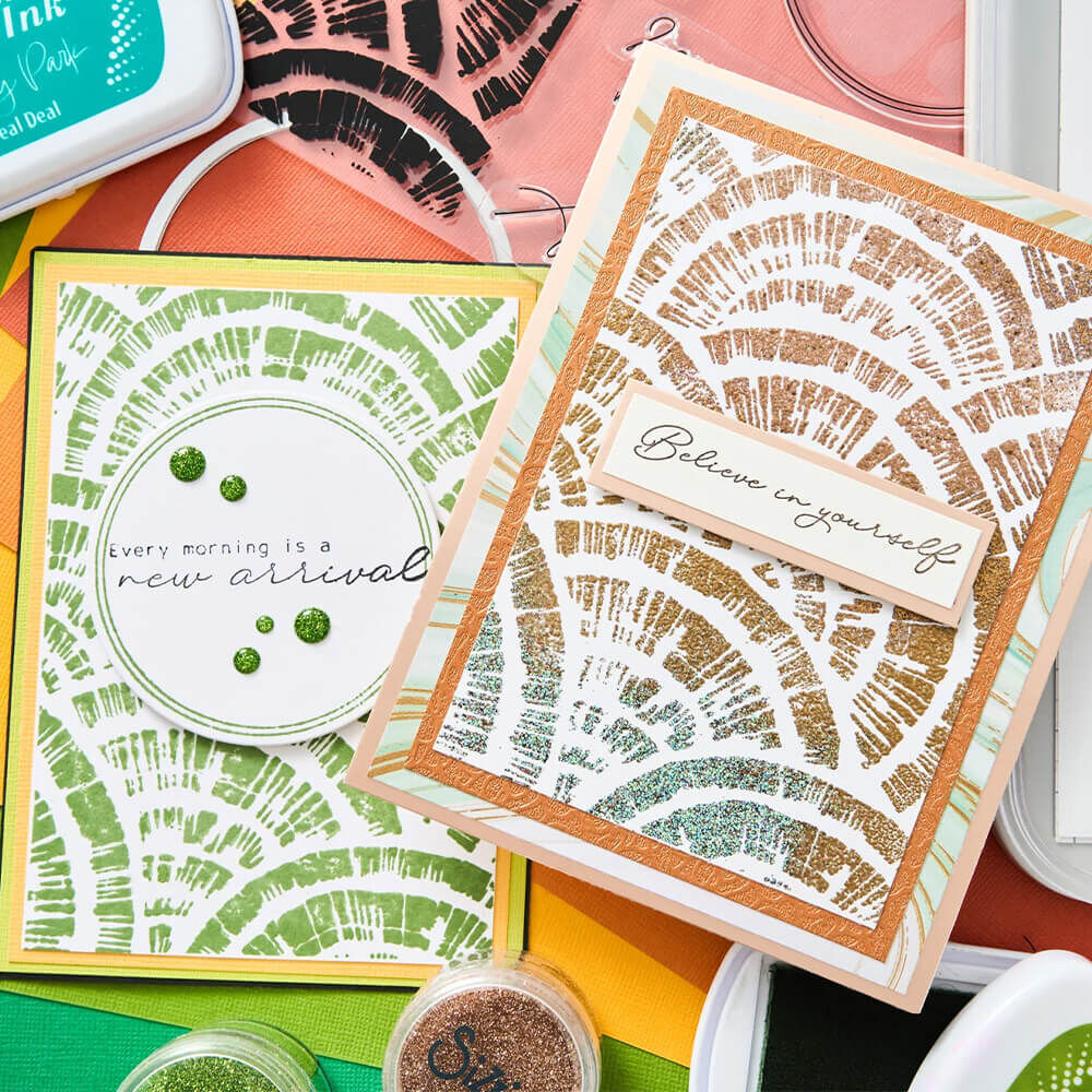 Sizzix A5 Clear Stamps 7PK w/ Framelits Die Creative Coordinations - Radiance by Stacey Park 666821
