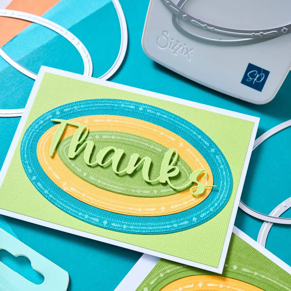 Sizzix Framelits Die Set (9PK) - Fanciful Reversed, Clare Classic Ovals by Stacey Park 666845