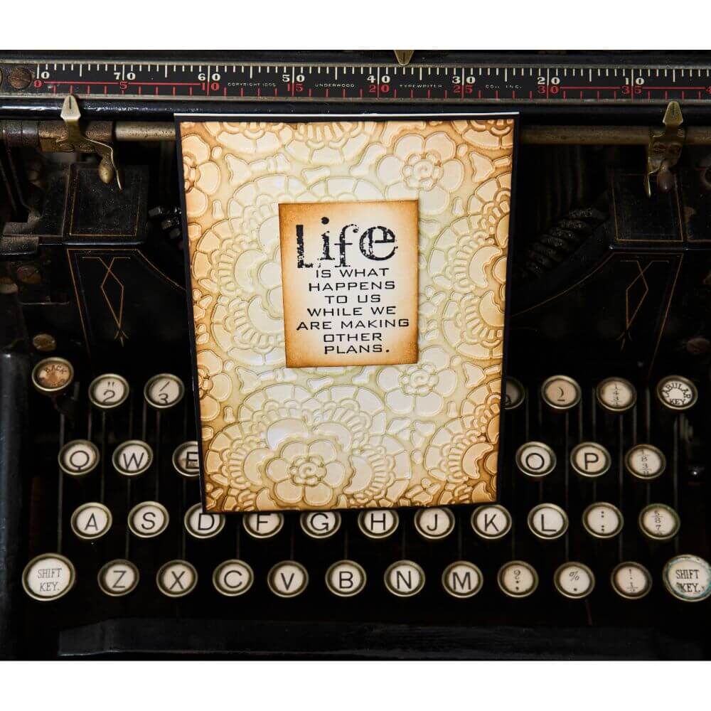 Sizzix Multi Level Textured Impressions Embossing Folder - Vault Lace by Tim Holtz 666865