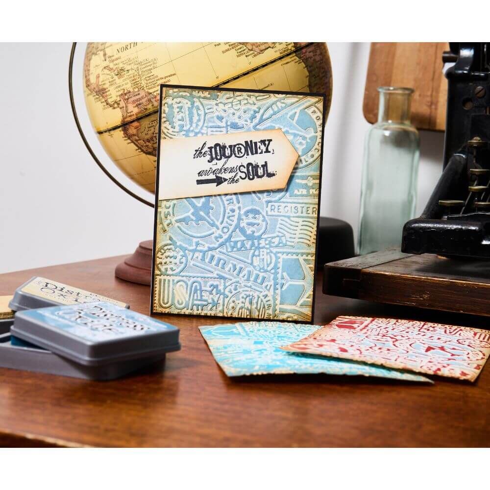Sizzix Multi Level Textured Impressions Embossing Folder - Vault Airmail by Tim Holtz 666869