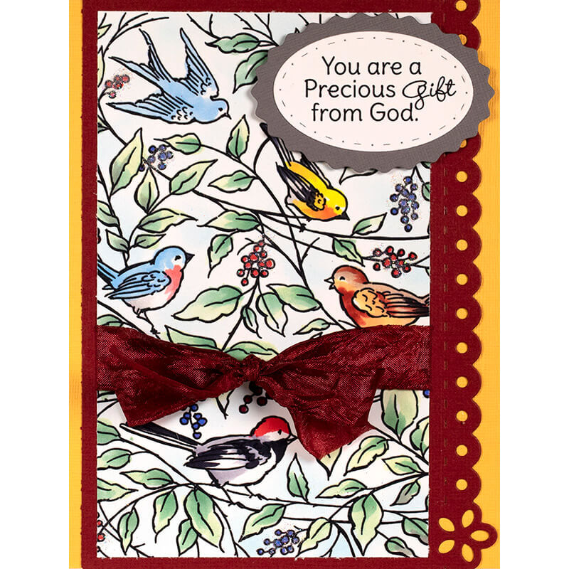 Stampendous Cling Stamp - Bird and Berries