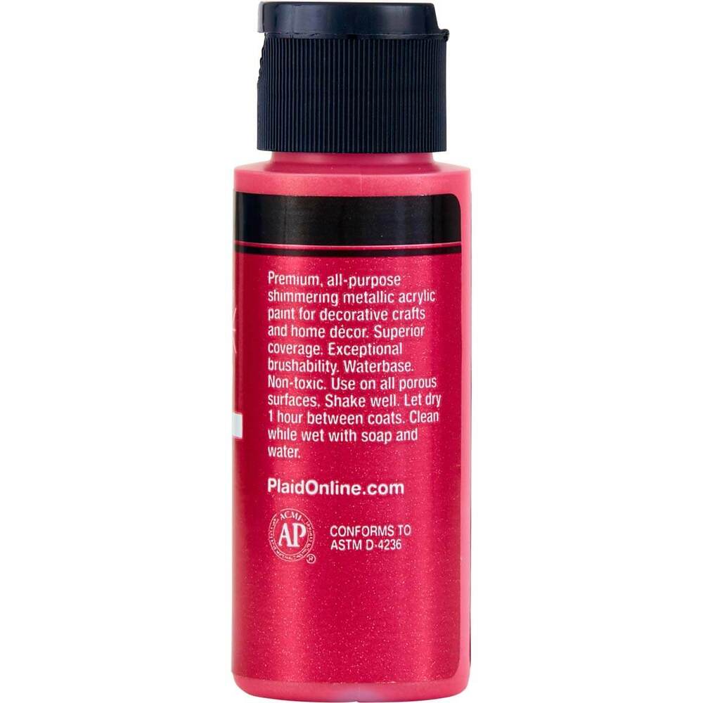 Plaid FolkArt Metallic 2oz/ 59ml - Bright Red