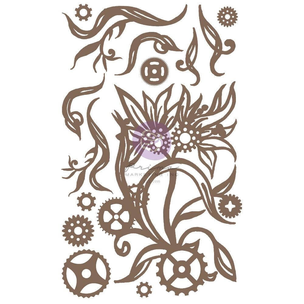 Finnabair Decorative Chipboard - Steampunk Blooms, 14/Pkg