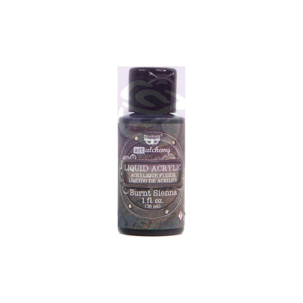 Finnabair Art Alchemy Liquid Acrylic Paint 1 Fluid Oz - Burnt Sienna