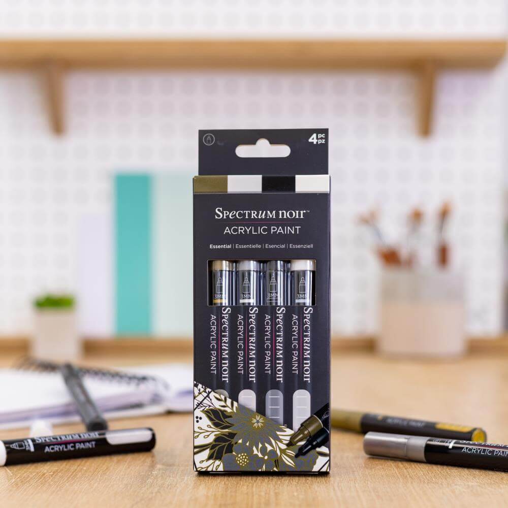 Spectrum Noir Acrylic Paint Marker Set 4/Pkg - Essential