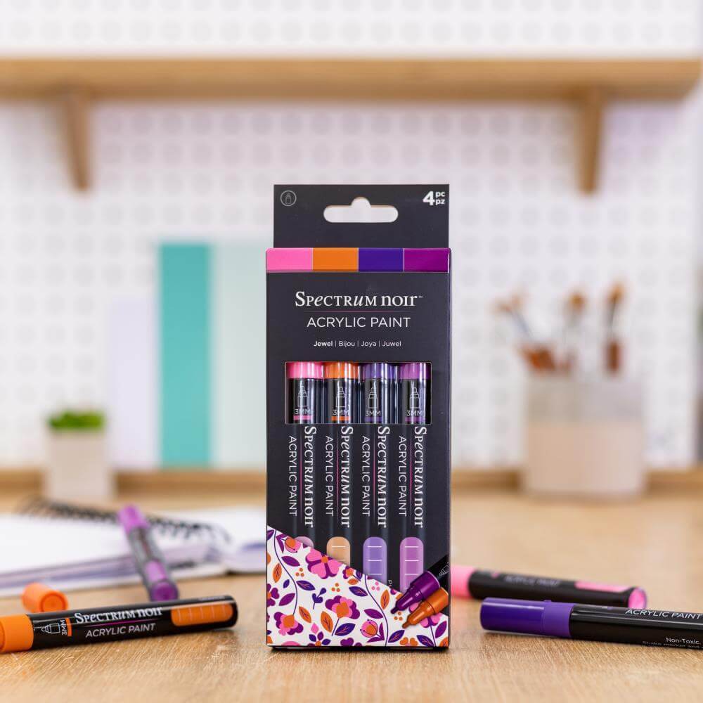 Spectrum Noir Acrylic Paint Marker Set 4/Pkg - Jewel