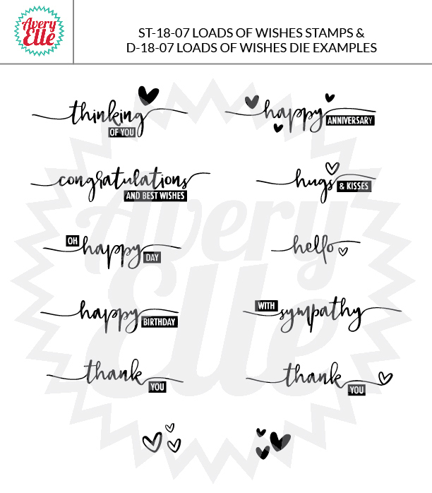 Avery Elle Clear Stamp - Loads Of Wishes AE1807