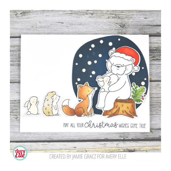 Avery Elle Clear Stamp - Santa Bear AE1937