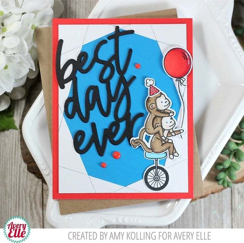 Avery Elle Clear Dies & Stamps Set - Unicycle AE2015