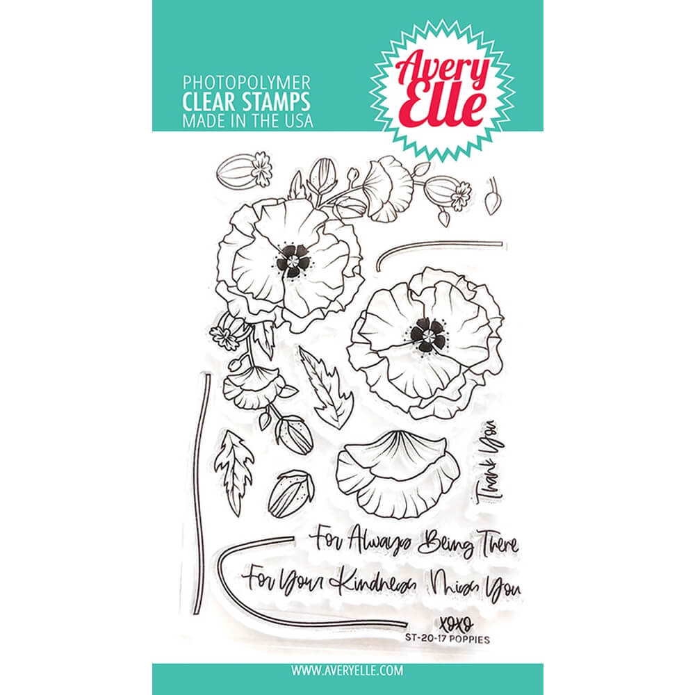 Avery Elle Clear Stamp - Poppies AE2017