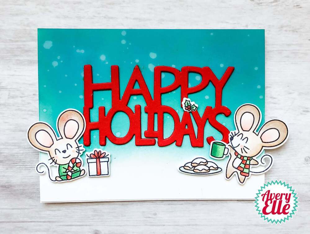Avery Elle Clear Stamp - Christmas Mice AE2029