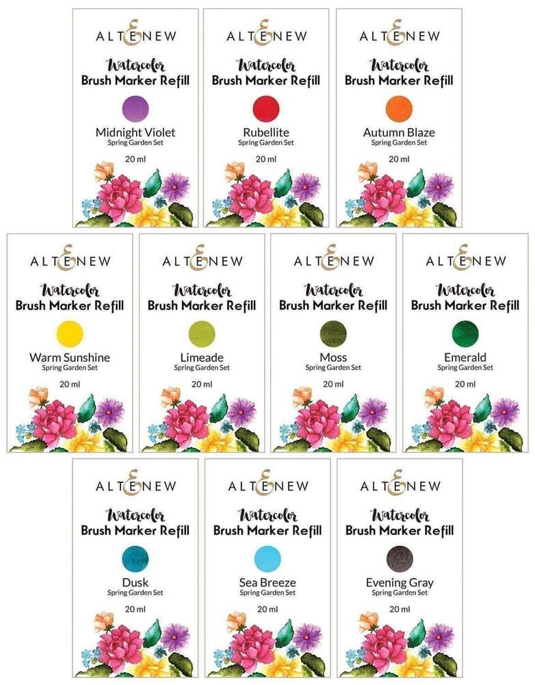 Altenew Spring Garden Liquid Watercolor - Brush Marker Refill Bundle ALT3656