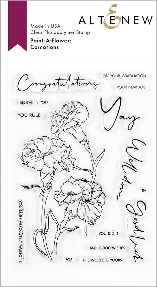 Altenew Clear Stamps - Paint-A-Flower: Carnations Outline ALT4426