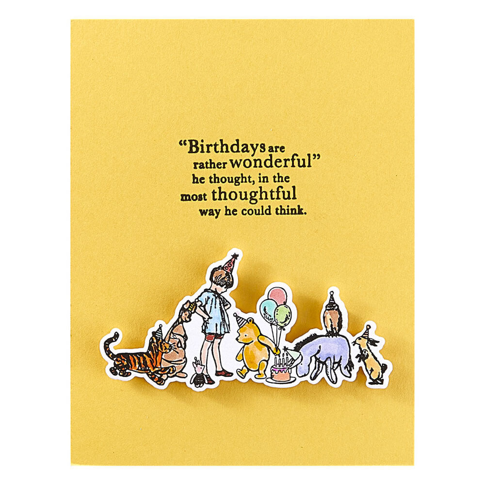 Spellbinders Clear Stamps & Die Set - Say Cheese Classic Pooh Birthday Collection- Woo Hoo! (by Simple Stories) BD-0989