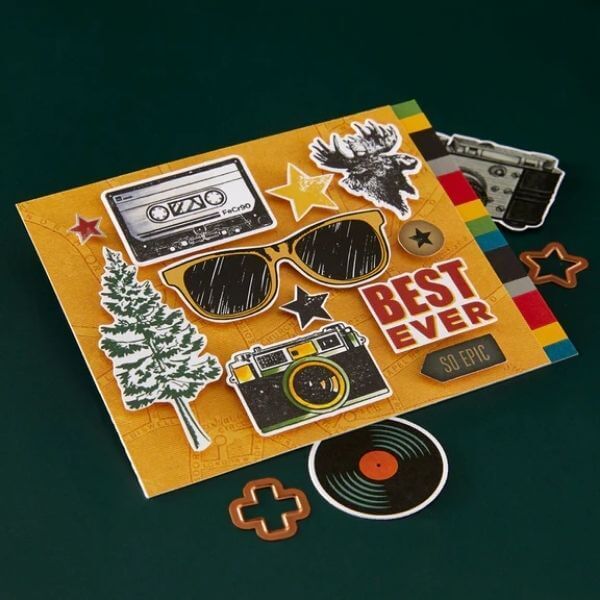 Spellbinders Clear Stamps & Die Set - Rustic Legend Icons (with Simple Stories) BD-1055