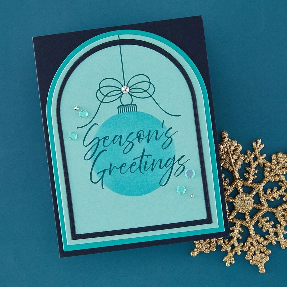 Spellbinders BetterPress Press + Foil Plate & Stencil - Tied with Cheer BD-1129