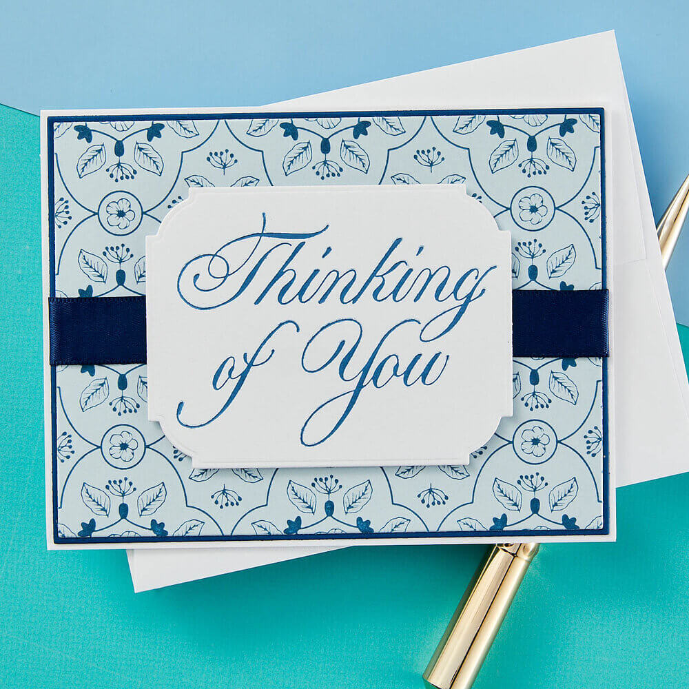 Spellbinders Press Plate - Copperplate Everyday Sentiments Collection - Copperplate Thinking of You (by Paul Antonio)