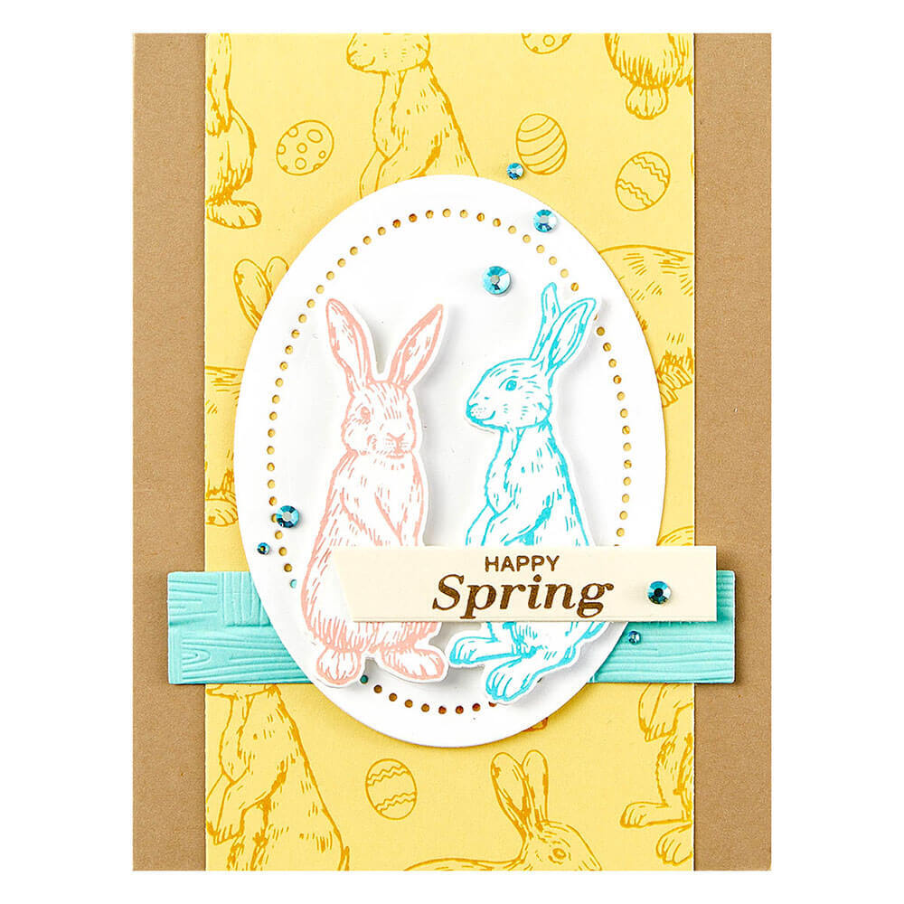 Spellbinders Spring Sampler Collection Press Plate & Die Set - Spring Bunnies (Simon Hurley) BP-156